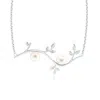 Angara 7mm Freshwater Pearl Olive Branch Pendant In White Gold/white