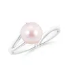 Angara 7mm Solitaire Japanese Akoya Pearl Bypass Split Shank Ring In White Gold/pinkish