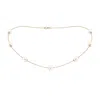 Angara 8-8.5mm 16" Freshwater Pearl Station Necklace In Yellow Gold/white