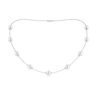 Angara 8-8.5mm 18" South Sea Pearl Station Necklace In White