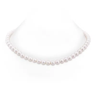 Angara 8-8.5mm 22" Freshwater Pearl Single Strand Matinee Necklace In White