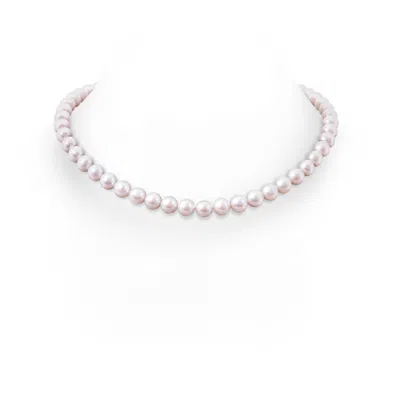 Angara 8-9mm 8-9mm, 18" Freshwater Pearl Single Strand Necklace In White