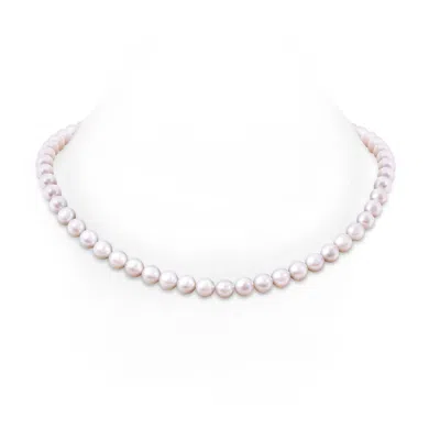 Angara 8-9mm 8-9mm, 22" Freshwater Pearl Single Strand Necklace In Metallic