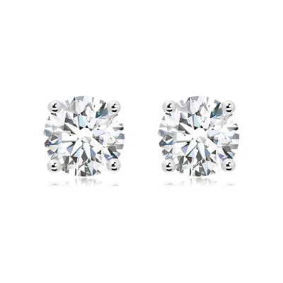 Angara 8.0 Ctw Basket-set Diamond Men's Stud Earrings In Platinum/g