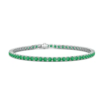 Angara 8.4 Ctw Emerald Men's Tennis Bracelet In Green