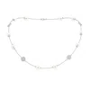 Angara 8mm 18" Freshwater Pearl Necklace With Diamond Discs In White Gold/white