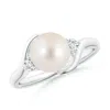 Angara 8mm Classic Freshwater Pearl Bypass Ring In Platinum/white
