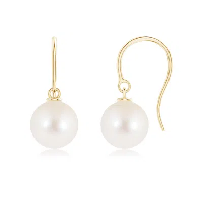 Angara 8mm Classic Freshwater Pearl Fish Hook Earrings In Gold