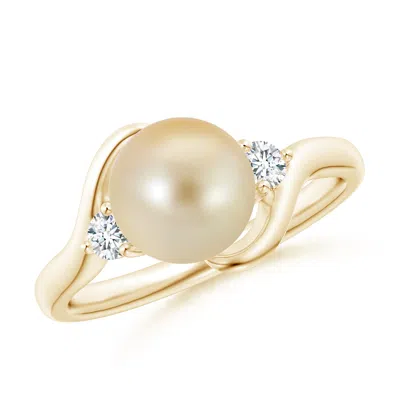 Angara 8mm Classic Golden South Sea Pearl Bypass Ring