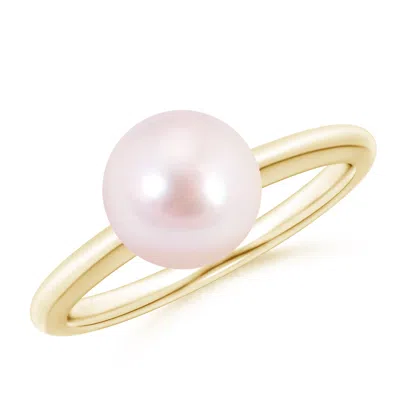 Angara 8mm Classic Japanese Akoya Pearl Solitaire Ring In Gold