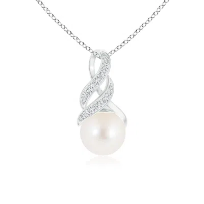 Angara 8mm Freshwater Pearl Swirl Bale Pendant In Metallic