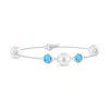 Angara 8mm Japanese Akoya Pearl And Swiss Blue Topaz Bracelet In White Gold/ivory