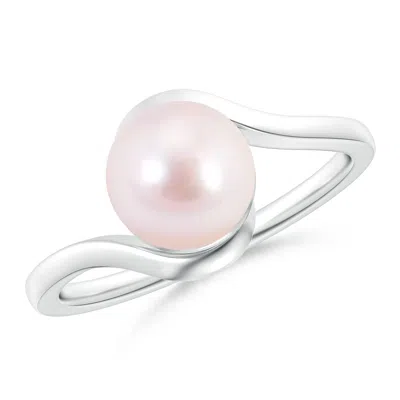 Angara 8mm Japanese Akoya Pearl Solitaire Bypass Ring In Pink