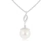 Angara 8mm Solitaire Freshwater Cultured Pearl Flame Drop Pendant