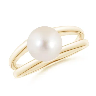 Angara 8mm Solitaire Freshwater Pearl Split Shank Ring In Gold