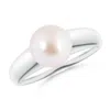 Angara 8mm Solitaire Japanese Akoya Pearl Dome Ring In White Gold/ivory