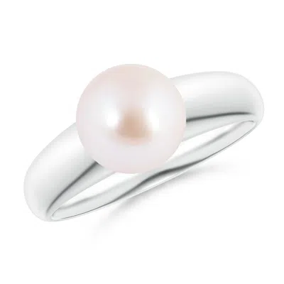 Angara 8mm Solitaire Japanese Akoya Pearl Dome Ring In Metallic