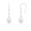 Angara 8mm Solitaire Japanese Akoya Pearl Drop Earrings In White Gold/pinkish