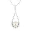 Angara 8mm Solitaire South Sea Pearl Cradle Pendant In Platinum/white