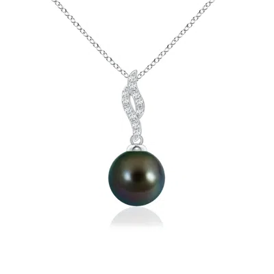 Angara 8mm Tahitian Pearl Pendant With Flame Motif In Brown