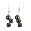 Angara 8mm Tahitian Triple Pearl Cluster Drop Earrings In White Gold/peacock