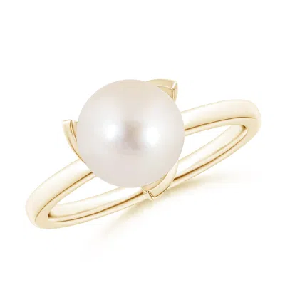 Angara 8mm Trillium Freshwater Pearl Solitaire Ring In Gold