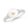 Angara 8mm Vintage Inspired Freshwater Pearl Ring In White Gold/white