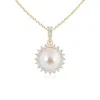 Angara 8mm Vintage Inspired Japanese Akoya Pearl Pendant In Yellow Gold/ivory