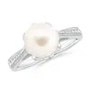 Angara 8mm Vintage Style Freshwater Pearl Ring In White Gold/white