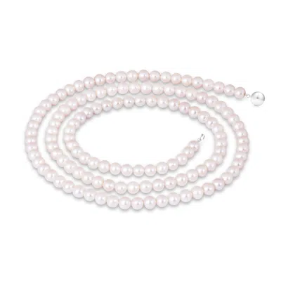 Angara 6.5-7mm 40" Freshwater Pearl Rope Necklace In Pink