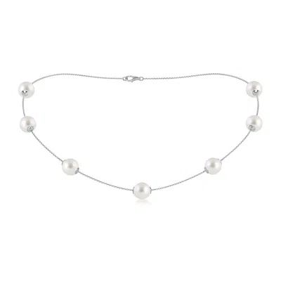 Angara 9-9.5mm 16" South Sea Pearl Station Necklace In White