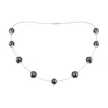 Angara 9-9.5mm 18" Tahitian Pearl Station Necklace In White Gold/black