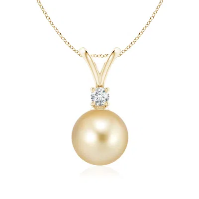 Angara 9mm Golden South Sea Pearl V-bale Pendant
