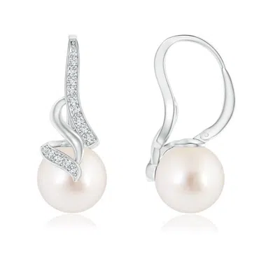 Angara 9mm South Sea Pearl Swirl Leverback Earrings In Metallic