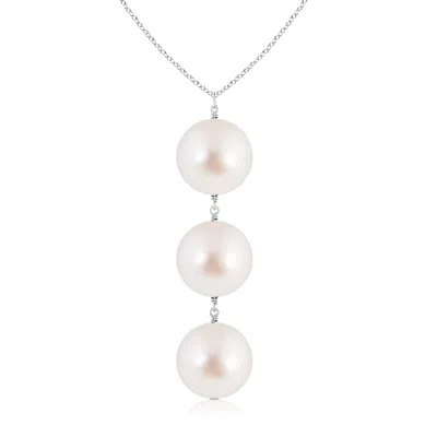 Angara 9mm South Sea Pearl Triple Drop Pendant In Metallic