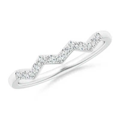 Angara Aeon Art Deco Diamond Zig-zag Wedding Ring In Metallic