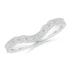 Angara Aeon Vintage Inspired Diamond Contour Wedding Ring With Milgrain In White Gold/g