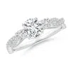 Angara Aeon Vintage Inspired Three Stone Diamond Criss Cross Shank Engagement Ring In White Gold/h
