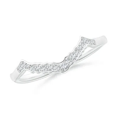 Angara Aeon Vintage Style Diamond Contour Wedding Ring In Metallic