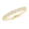 Angara Aeon Vintage Style Diamond Twisted Half Eternity Milgrain Wedding Ring In Yellow Gold/g