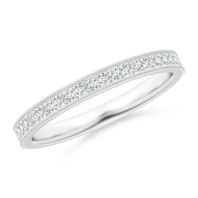Angara Aeon Vintage Style Pave-set Diamond Wedding Ring With Milgrain In Metallic