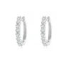 Angara Airline-set Diamond Hinged Hoop Earrings In White Gold/g
