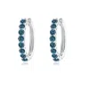 Angara Airline-set Enhanced Blue Diamond Hinged Hoop Earrings In White Gold/teal Blue