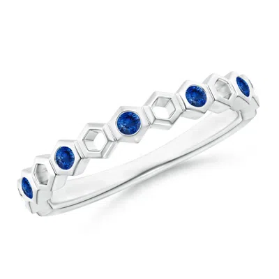 Angara Alternate Hexagonal Blue Sapphire Ring