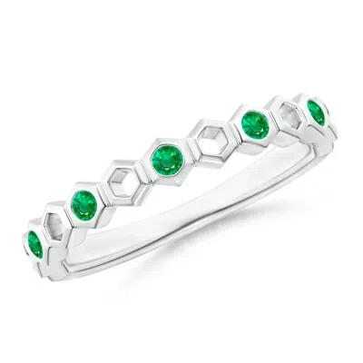 Angara Alternate Hexagonal Emerald Ring In Metallic