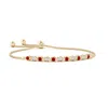 Angara Alternate Ruby And Diamond Xo Bolo Bracelet In Yellow Gold/medium Red