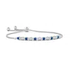 Angara Alternate Sapphire And Diamond Xo Bolo Bracelet In White Gold/medium To Rich Blue