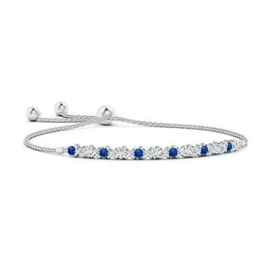 Angara Alternate Sapphire And Diamond Xo Bolo Bracelet In Metallic