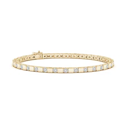 Angara Alternating Diamond Block Link Unisex Bracelet In Gold