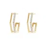 Angara Alternating Diamond Hexagonal Double Hoop Earrings In Yellow Gold/g